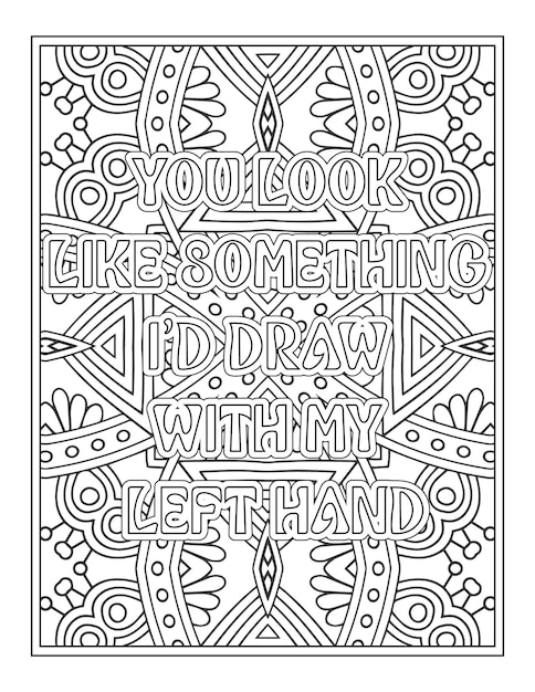 Premium vector swear word quotes coloring pages for coloring book