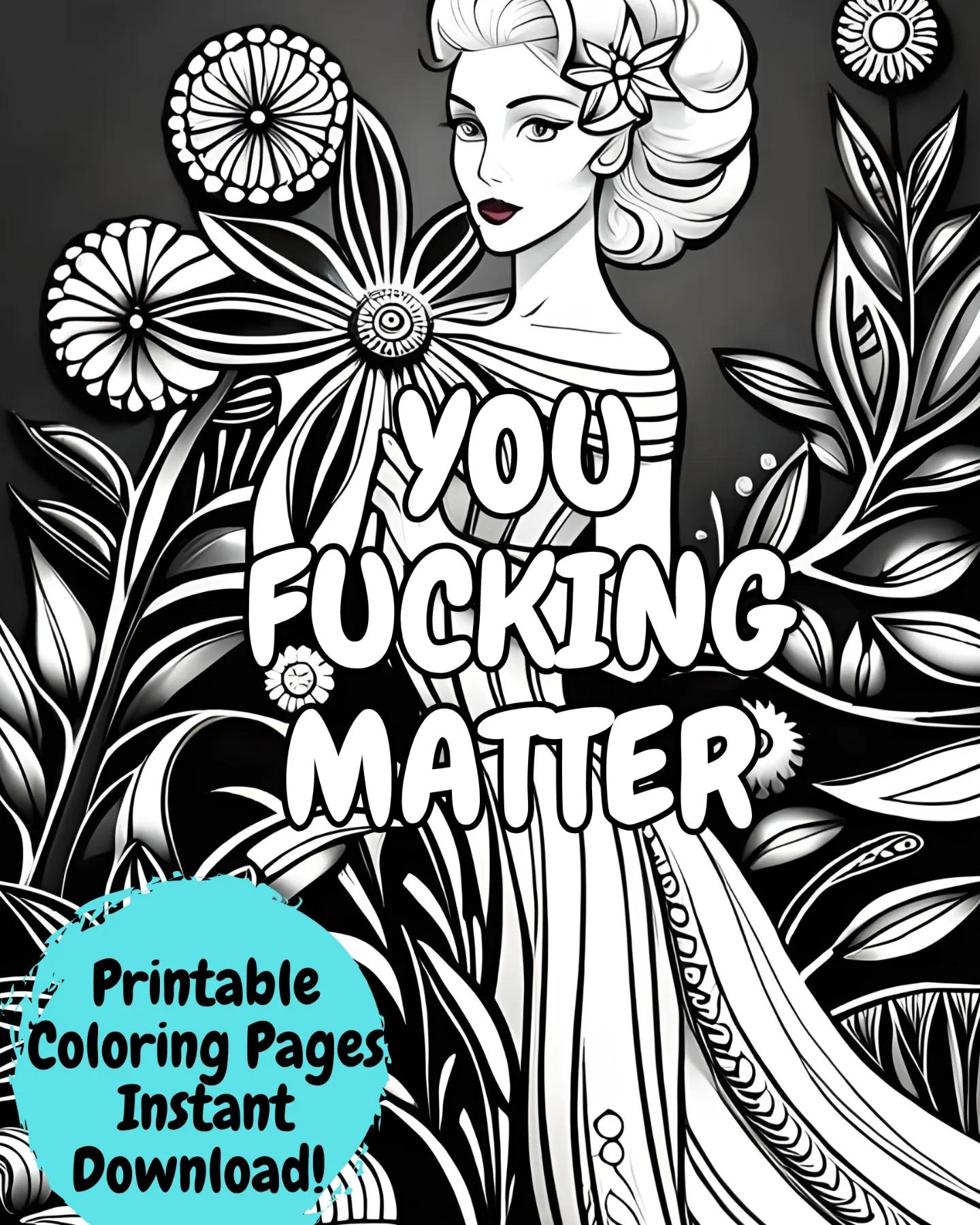Printable swear word coloring pages available for instant download ð retsypromos