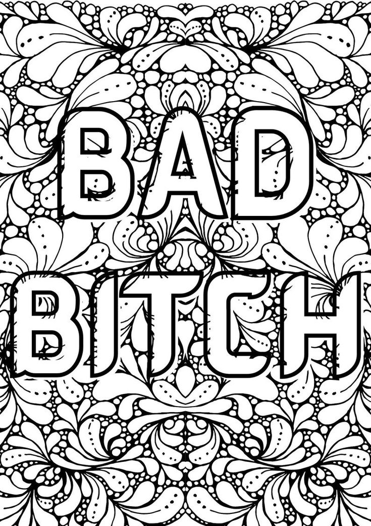 Swearing coloring page sweary coloring book swear word coloring page digital download printable size a black and white instant download