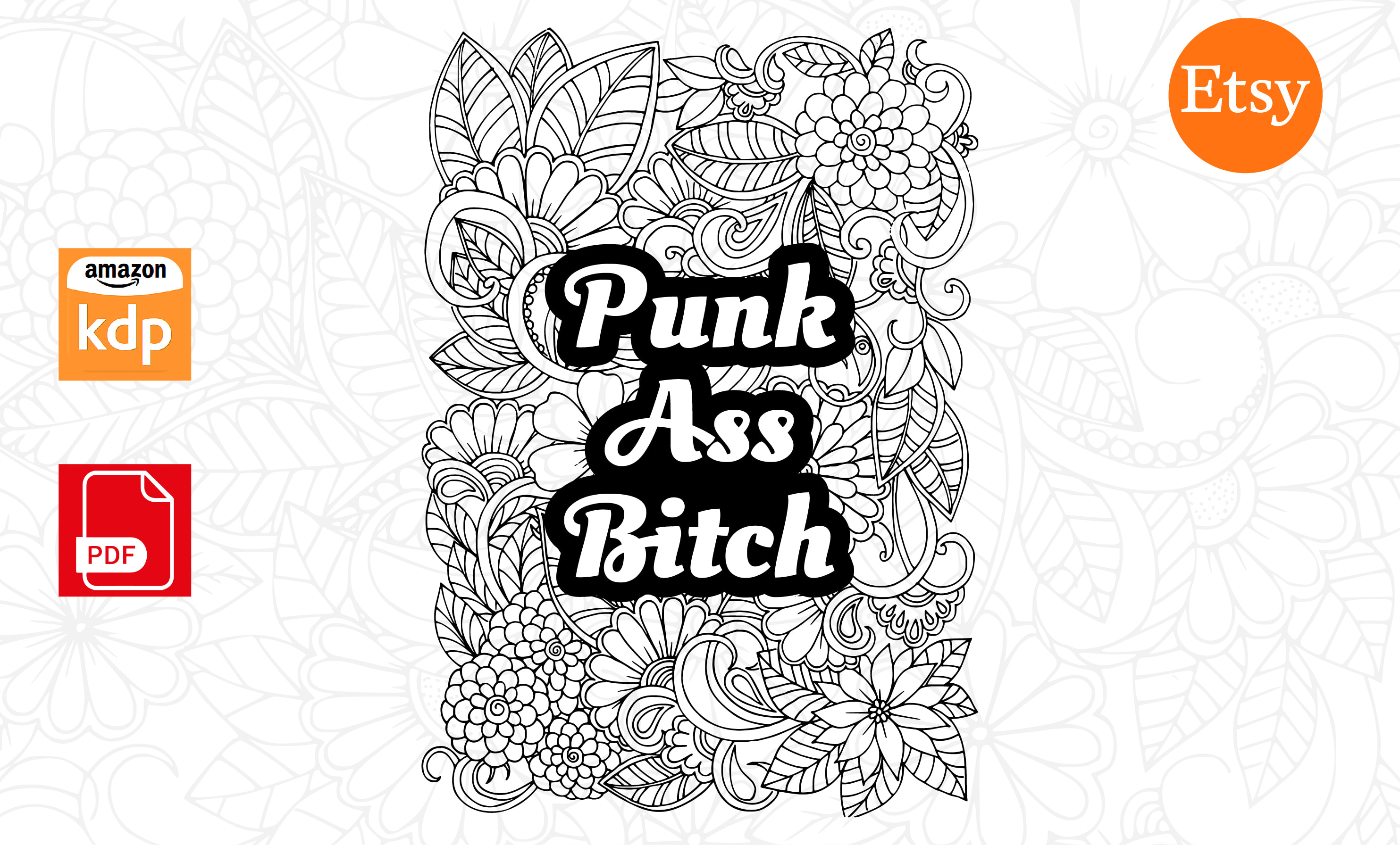Design floral pattern swear word quotes coloring book pages for amazon kdp by sumonaislam