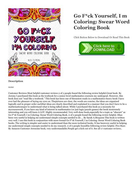 Gtpdf go fck yourself i m coloring swear word coloring book book alex fleming