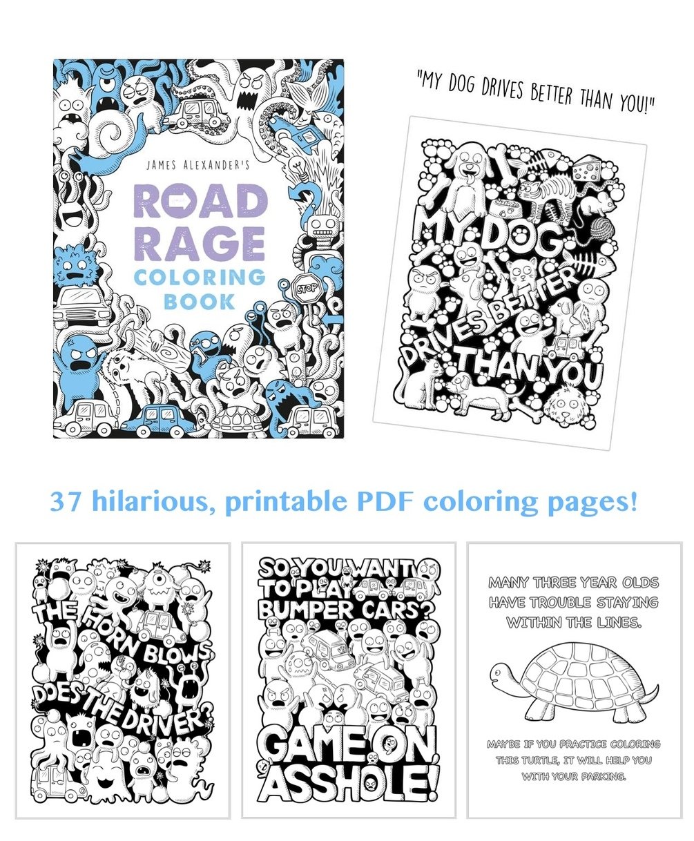 The road rage coloring book swear word coloring book