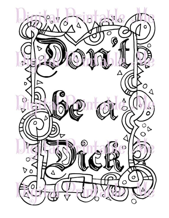 Swear word coloring sheet page printable dont dck download book curse word cuss maturepage adult colouring swear coloring sheet