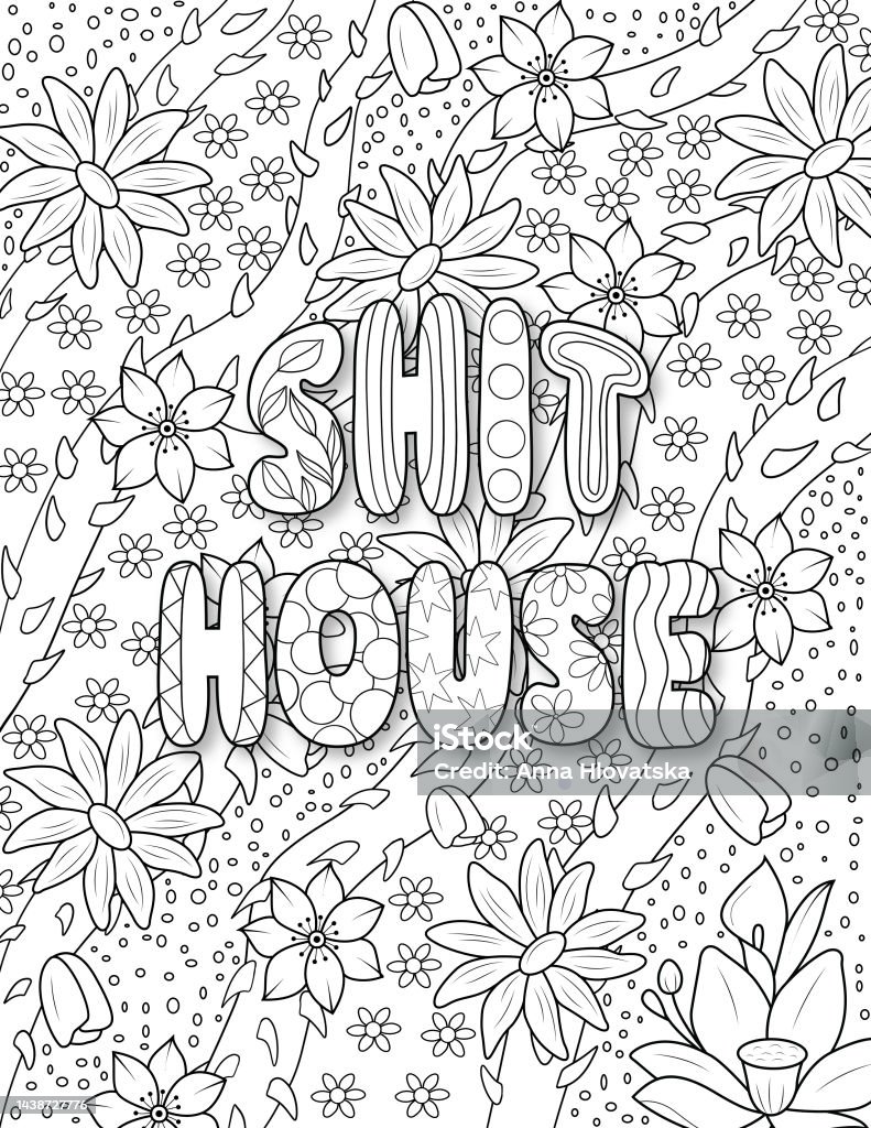 Swear words coloring book stock illustration