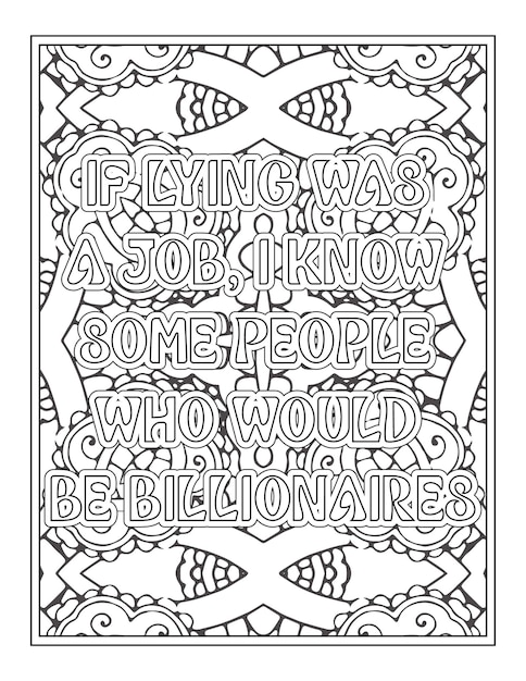 Premium vector swear word quotes coloring pages for coloring book