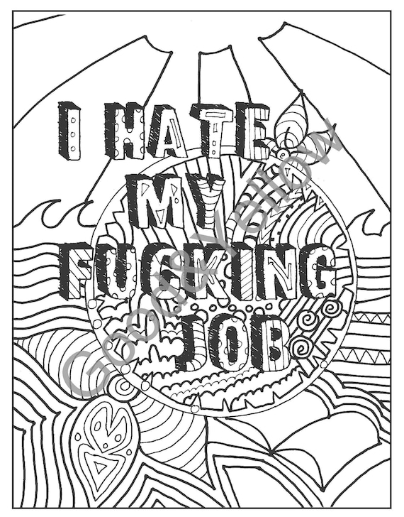Swear words coloring book hate your job