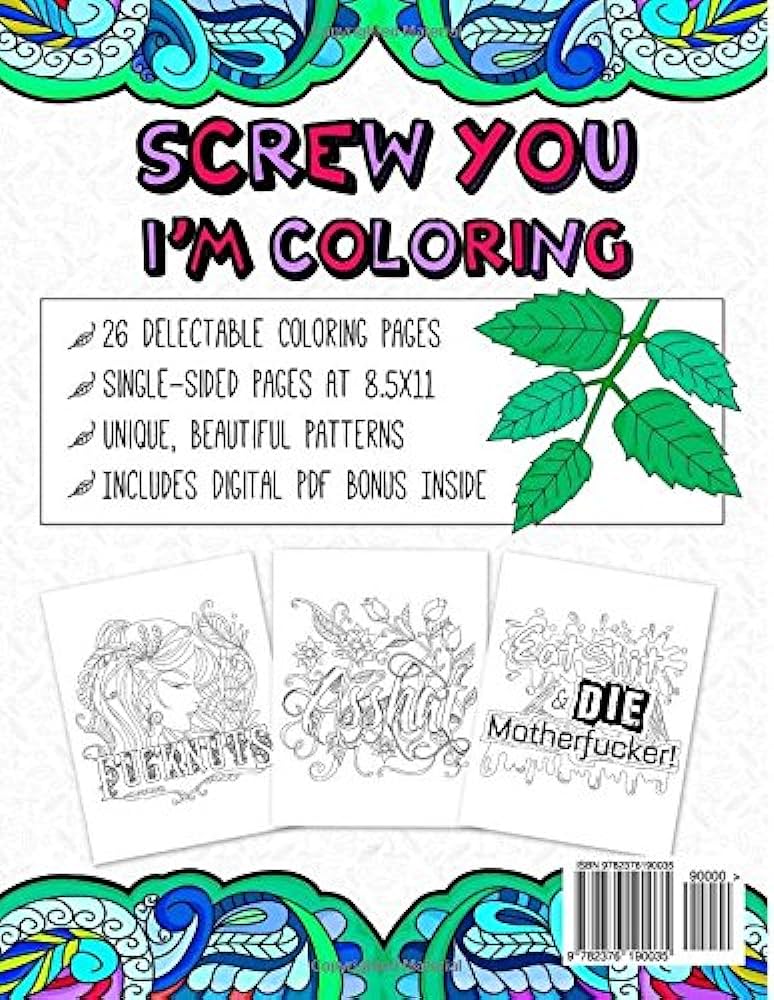 Screw you im coloring swear word coloring book fleming alex books