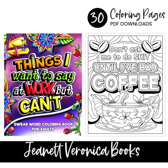 Things i want to say at work but cant swear word coloring book digital coloring pages instant download pdf