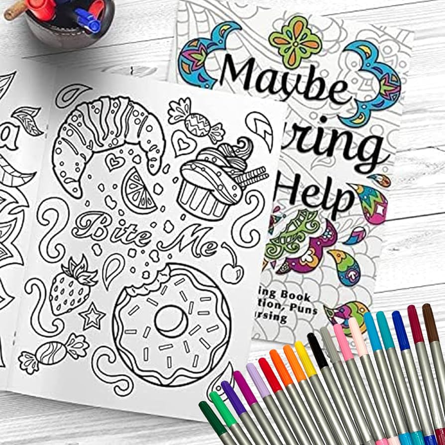 Maybe swearing will help adult coloring book set
