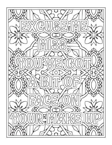 Premium vector swear word quotes coloring pages for coloring book