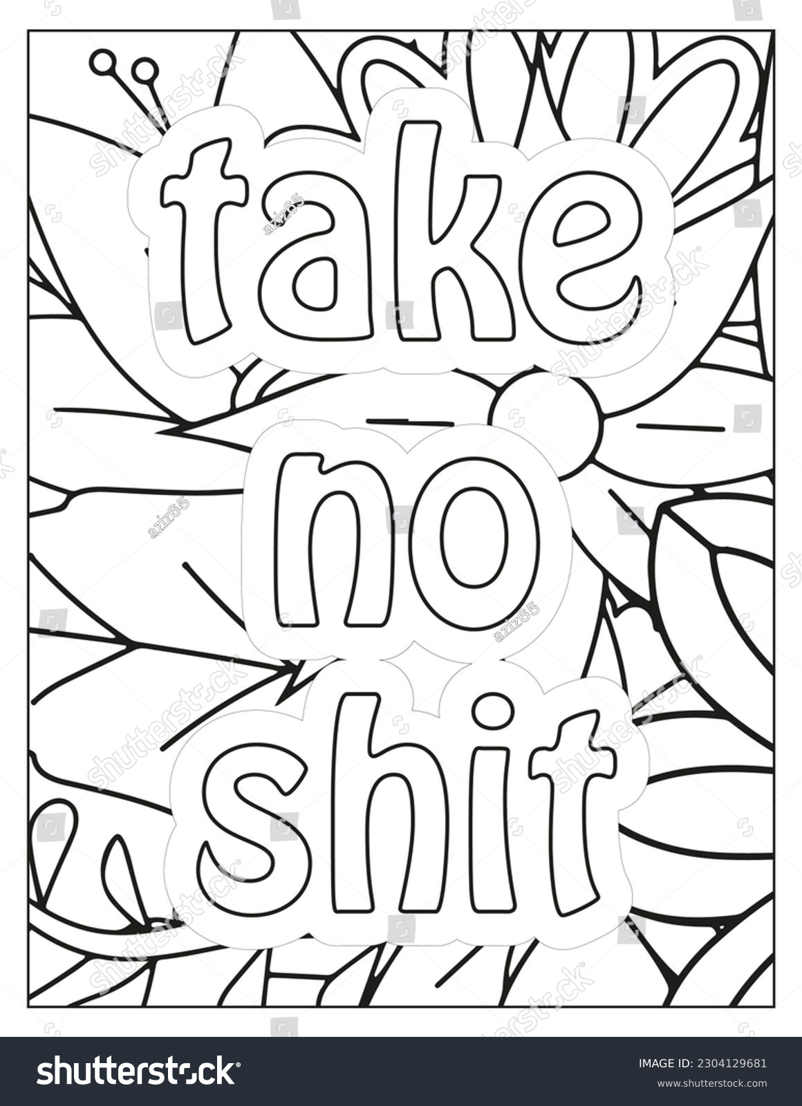 Motivational swear words adult coloring pages stock illustration