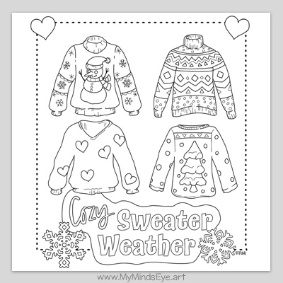 Sweater weather coloring page c