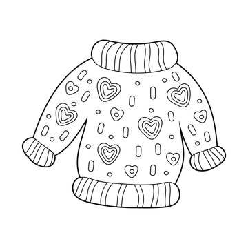 Coloring page outline of cartoon cute sweater coloring book for kids vector drawing vector