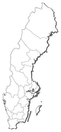 Political map of sweden with the several provinces royalty free svg cliparts vectors and stock illustration image