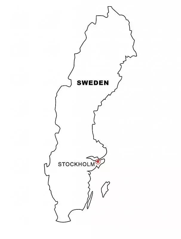 Map of sweden coloring page