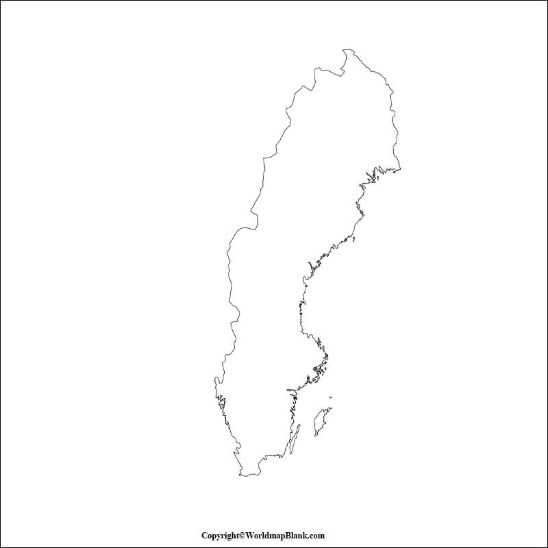Prtable blank map of sweden â outle transparent png map sweden map map outle prtable maps