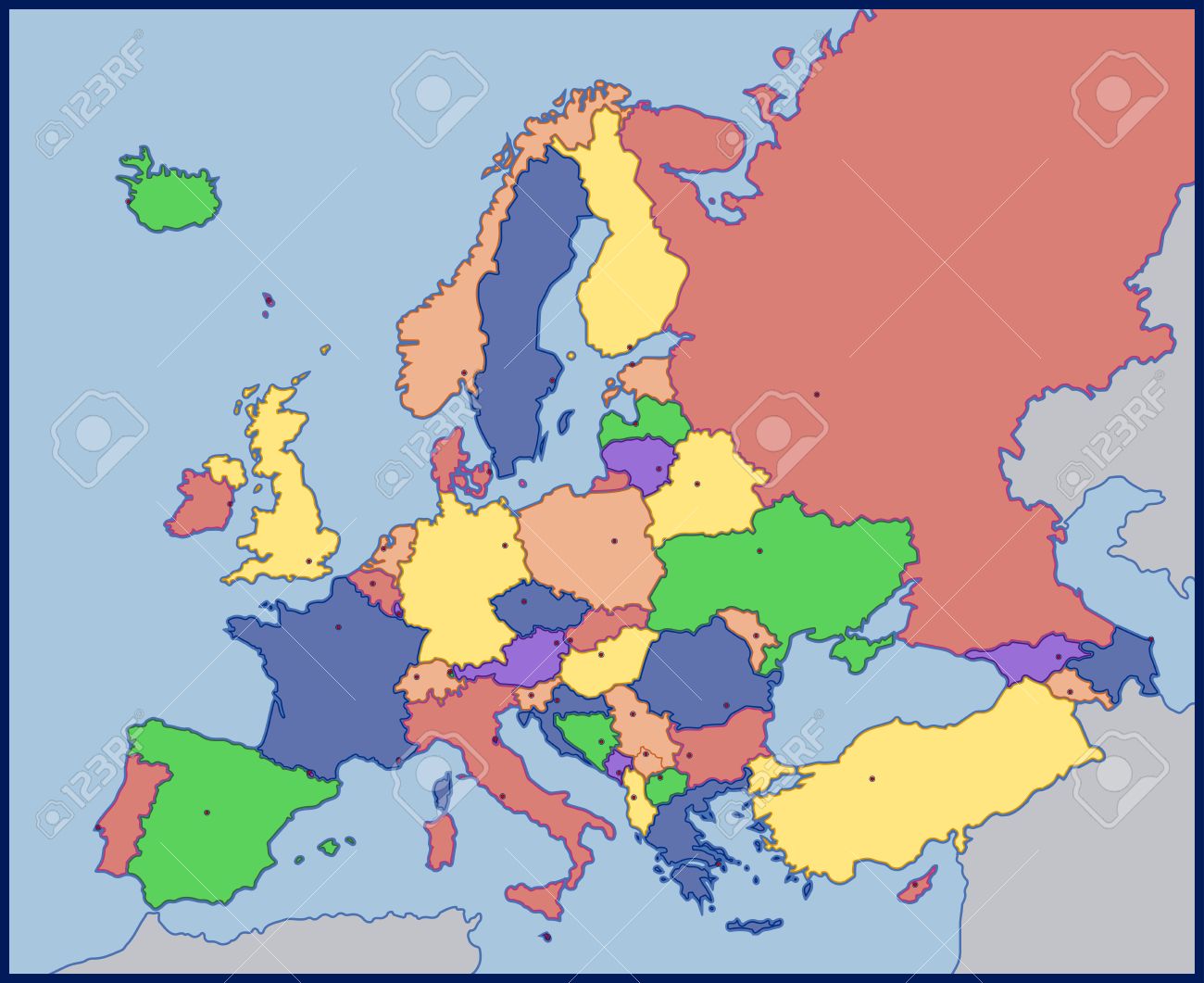 Color blank map of europe royalty free svg cliparts vectors and stock illustration image
