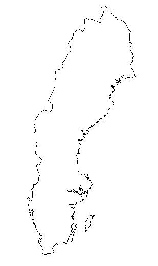 Blank outline map of sweden â at