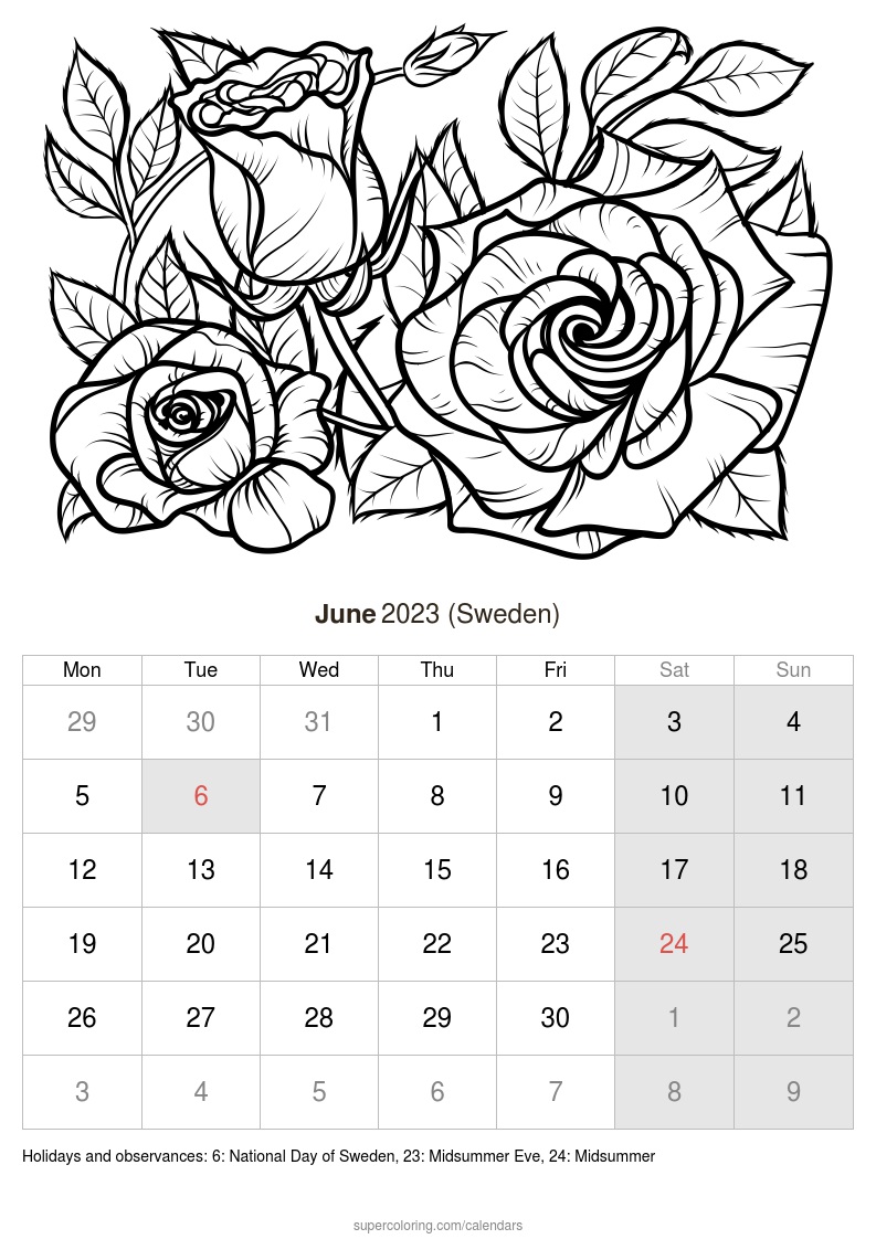 June calendar