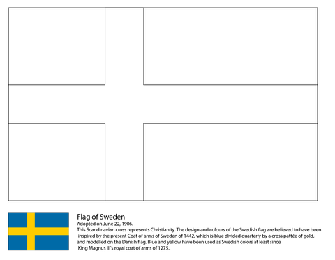 Sweden flag coloring page free printable coloring pages