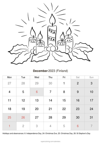 December calendar