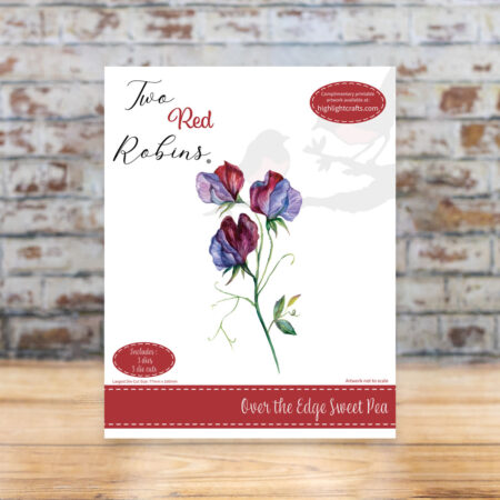 Two red robins over the edge sweet pea reflections printed sheet