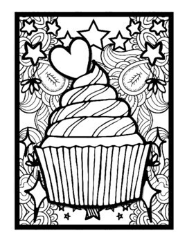 Sweets treats mindfulness mandala coloring pages dessert coloring sheets pdf