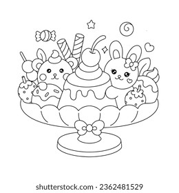 Dessert coloring page royalty