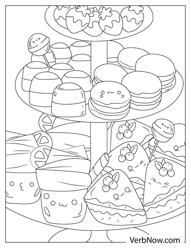 Free desserts coloring pages book for download printable pdf