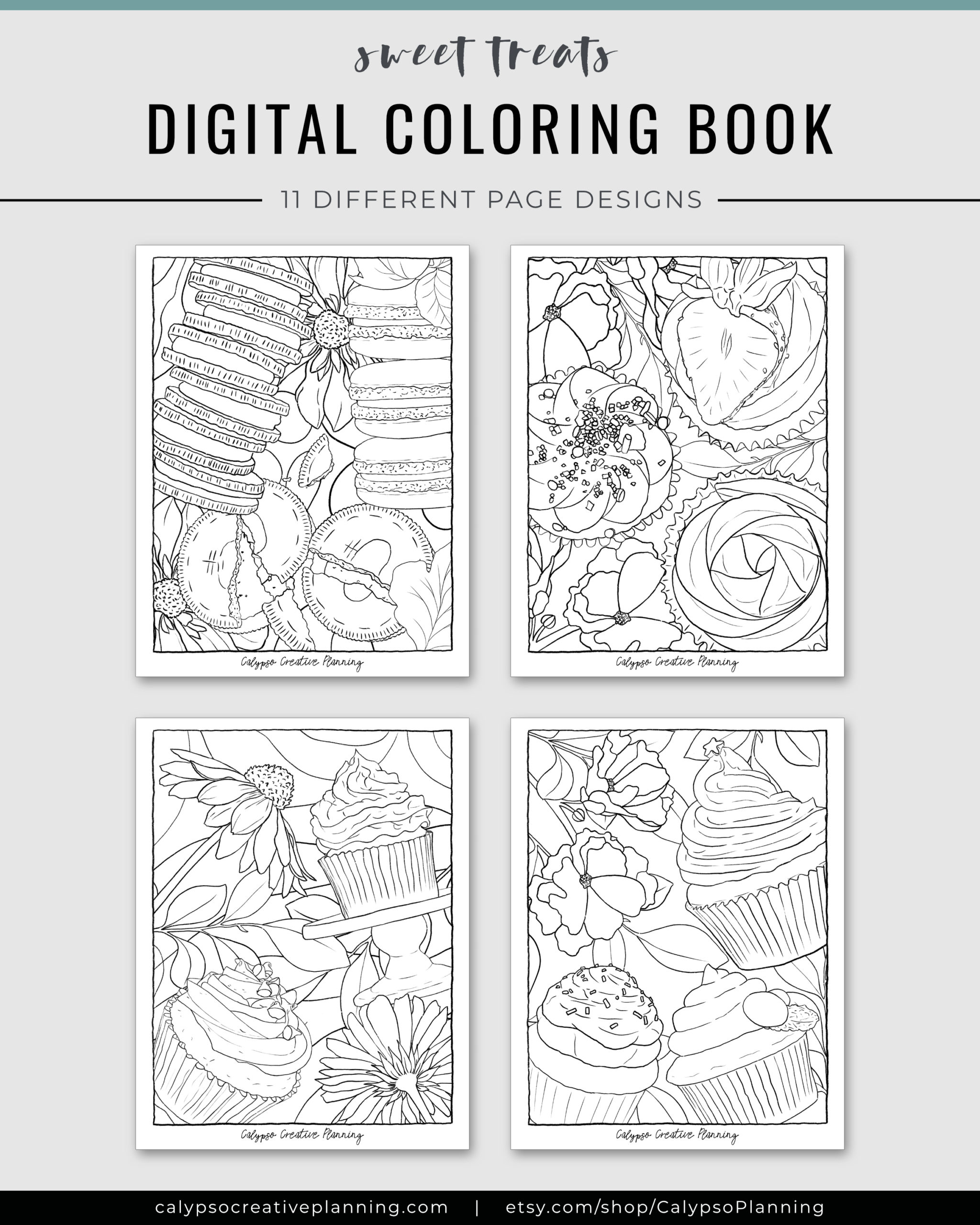 Sweet treats digital coloring book