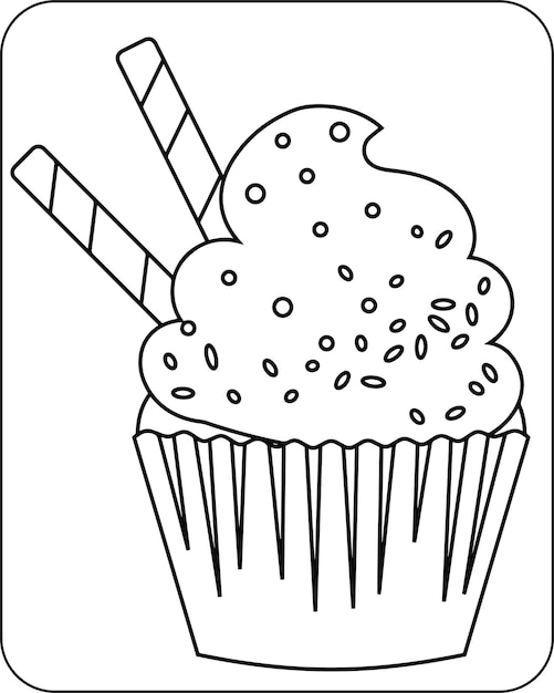 Premium vector dessert coloring pages for kids