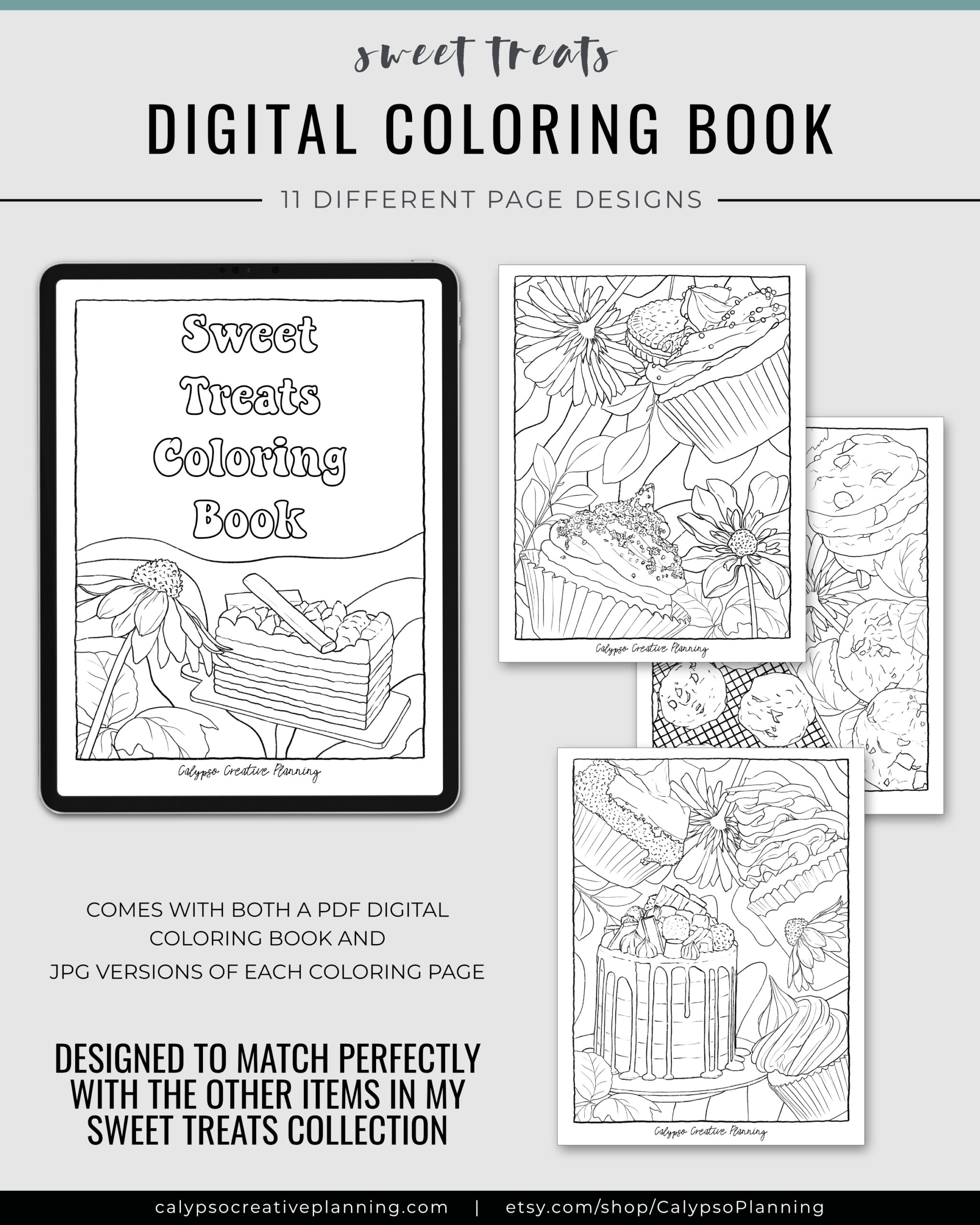 Sweet treats digital coloring book