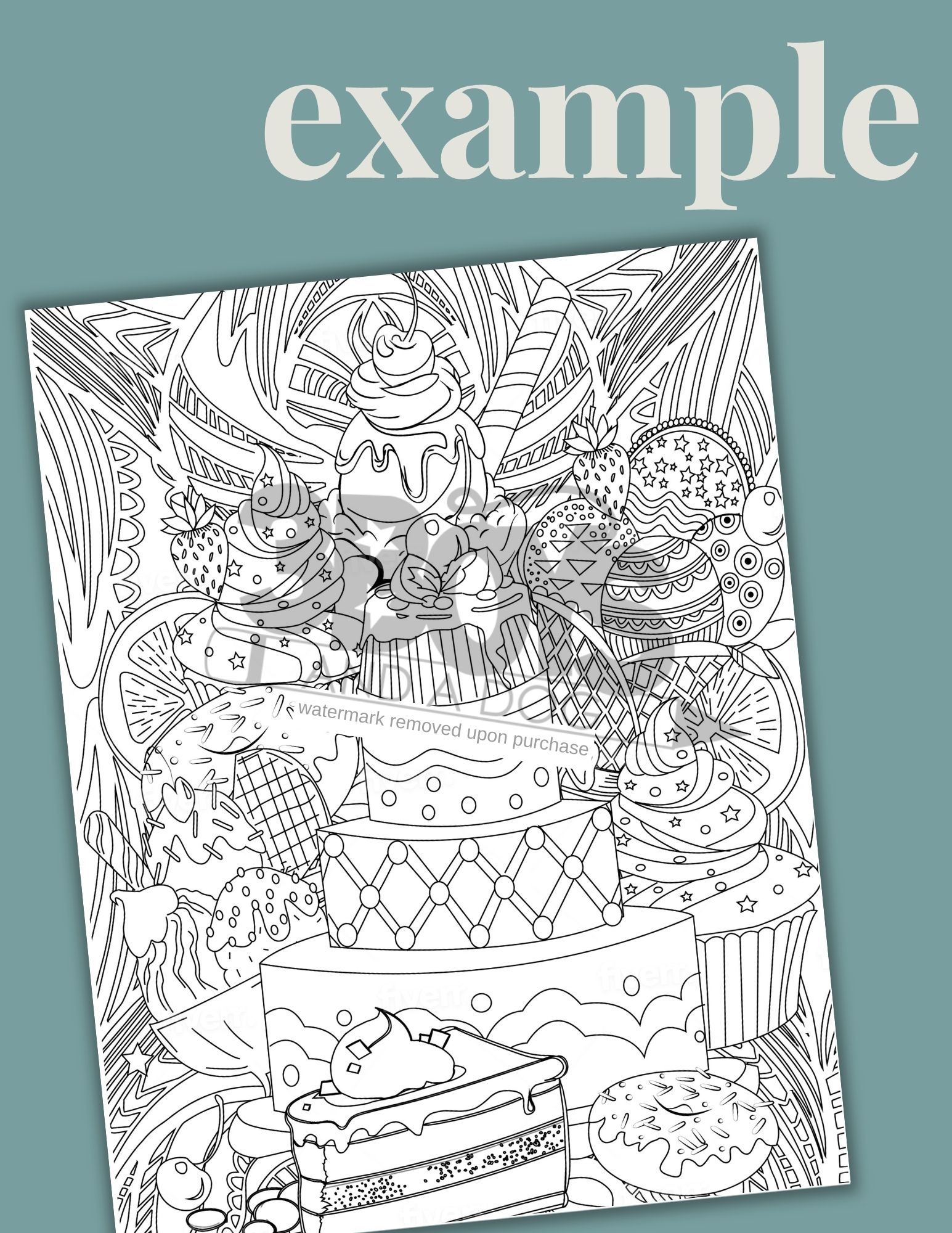 Sweet treats adult coloring book