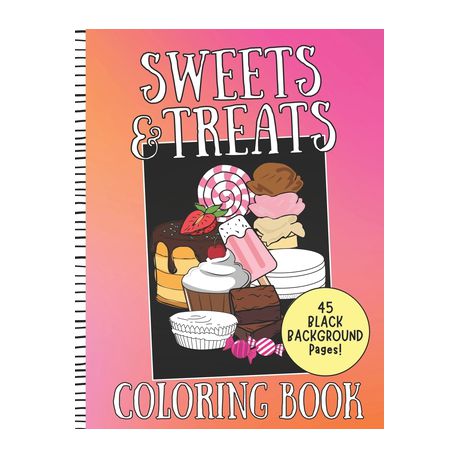 Sweets treats coloring book black background coloring pages of desserts shop today get it tomorrow