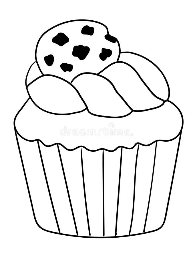 Sweet treats to color adorable dessert illustration for coloring book stock vector