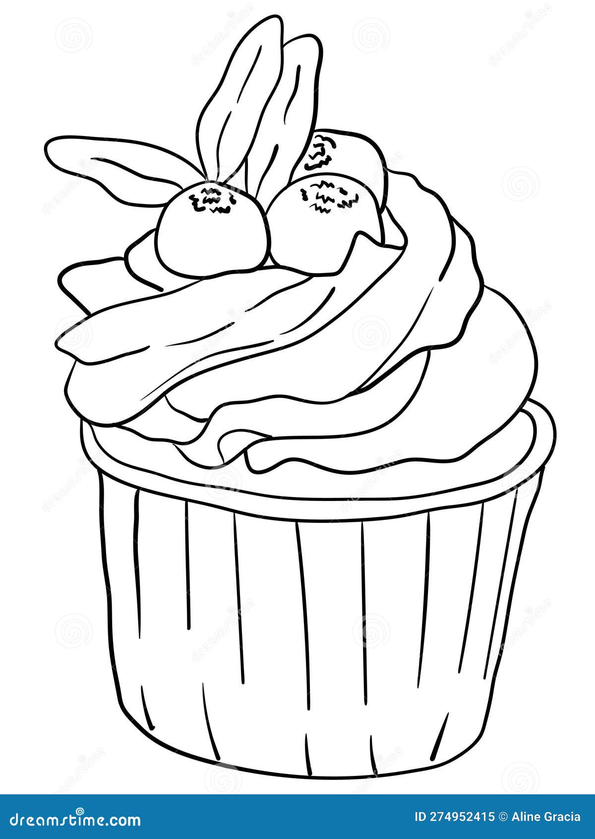 Sweet treats coloring book cupcake delight stock vector