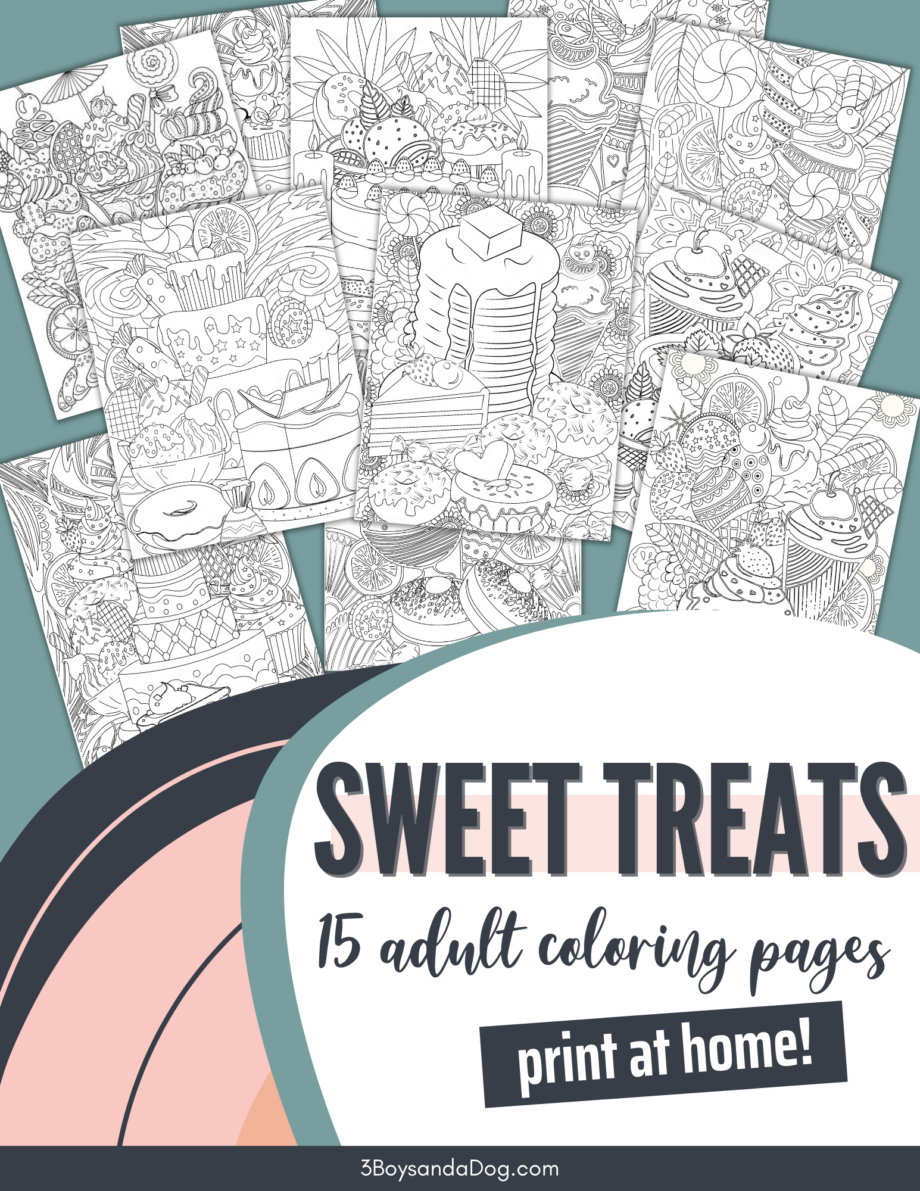 Sweet treats adult coloring book