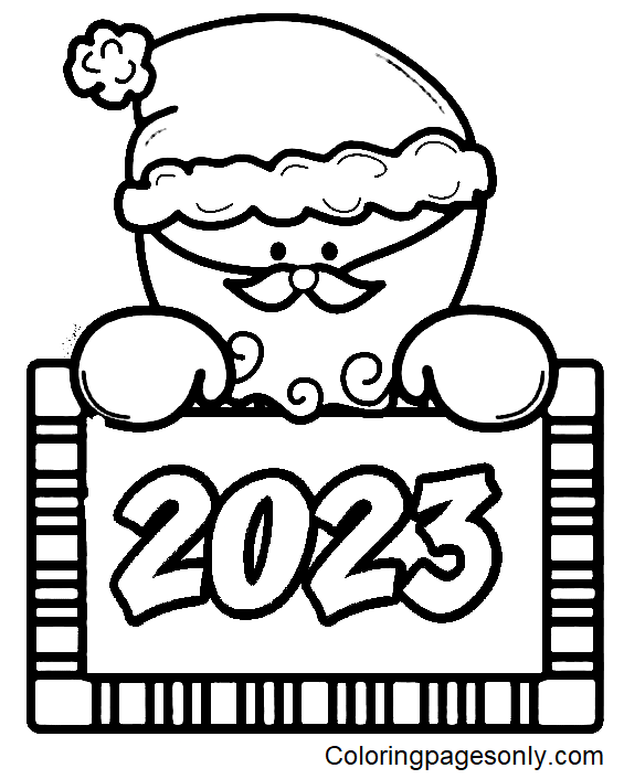 Santa christmas coloring page