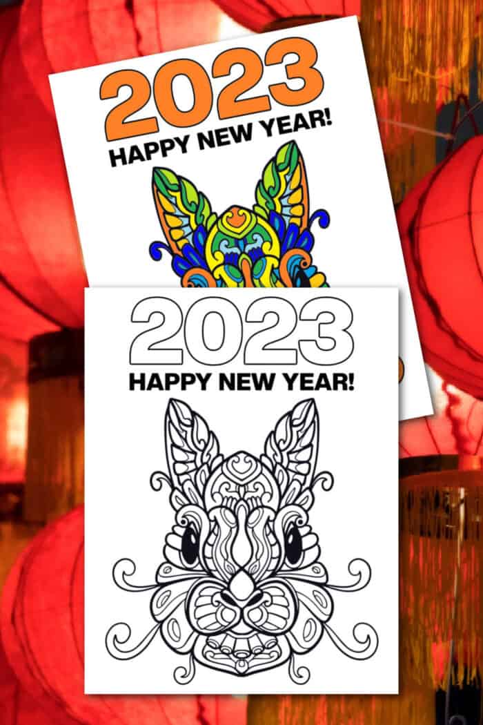 Year of the rabbit coloring pages