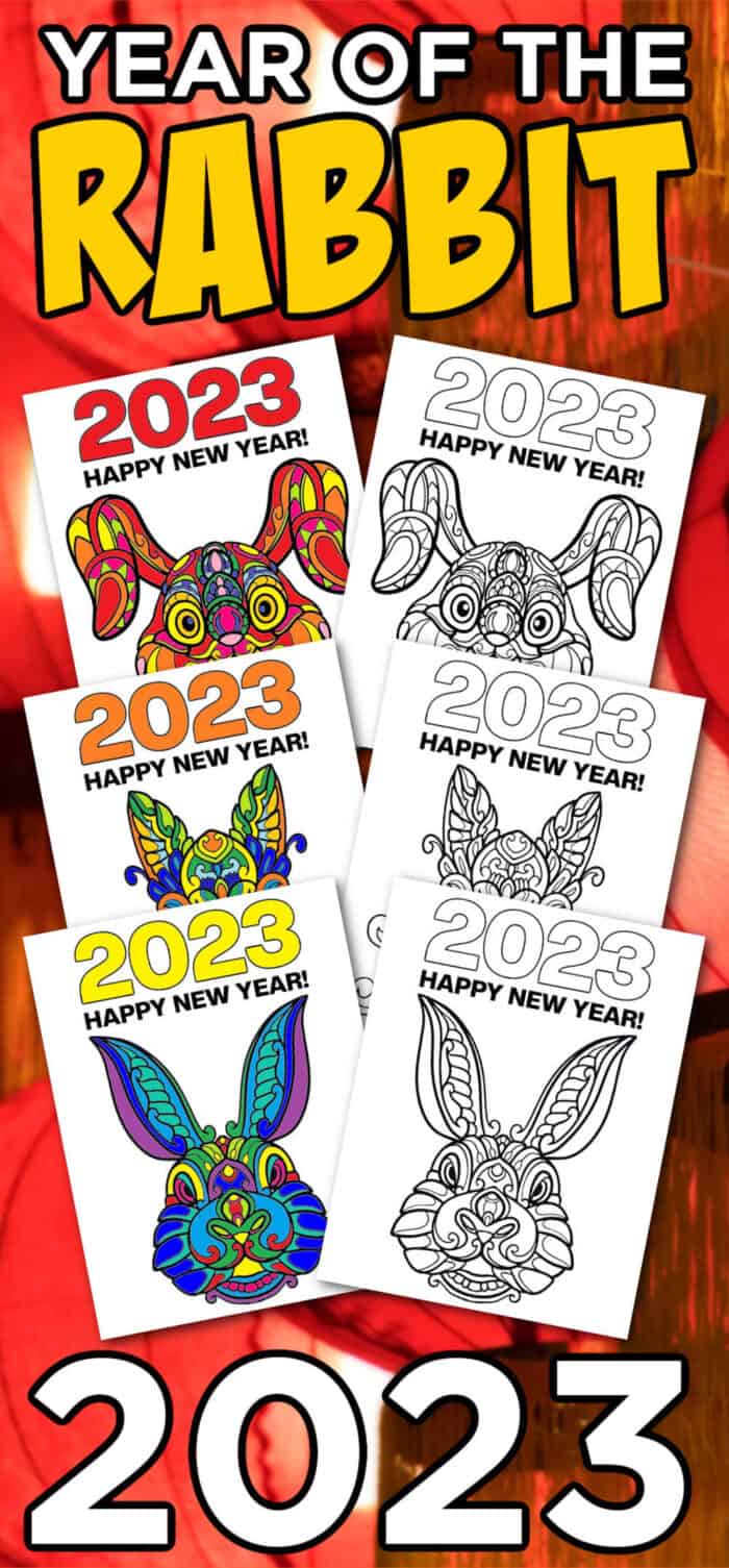 Year of the rabbit coloring pages