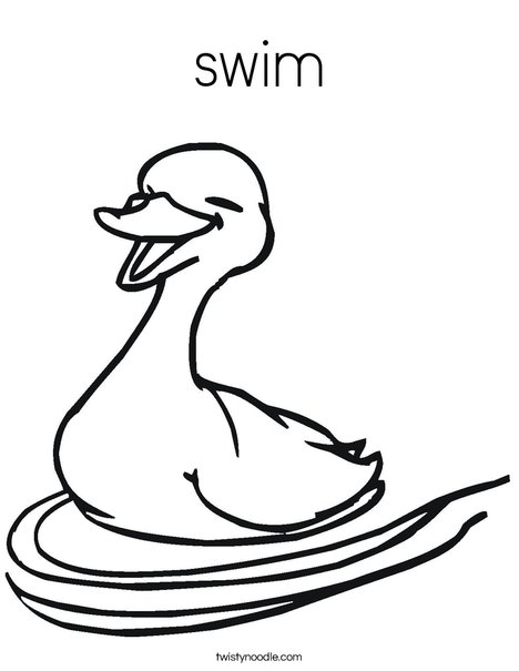 Swim coloring page