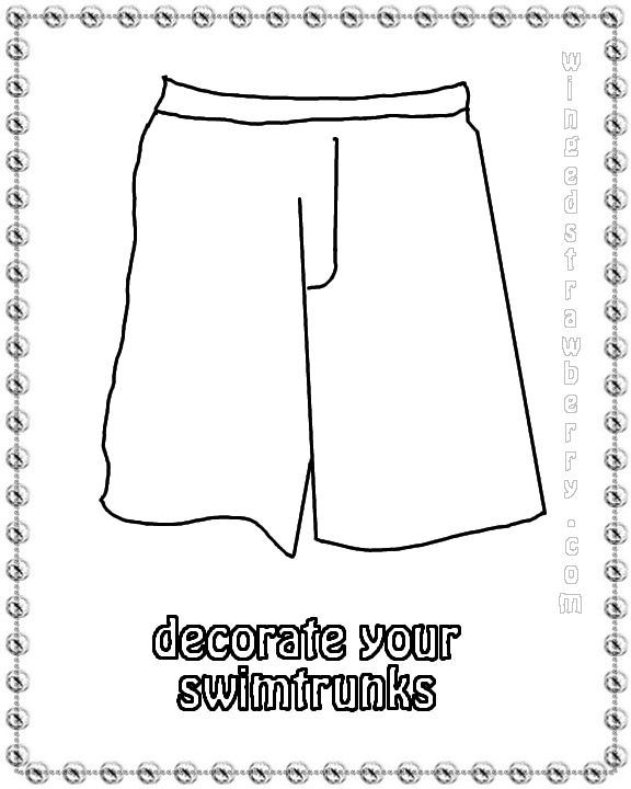 Decorate your swim trunks summer crafts for kids summer preschool activities summer coloring pages