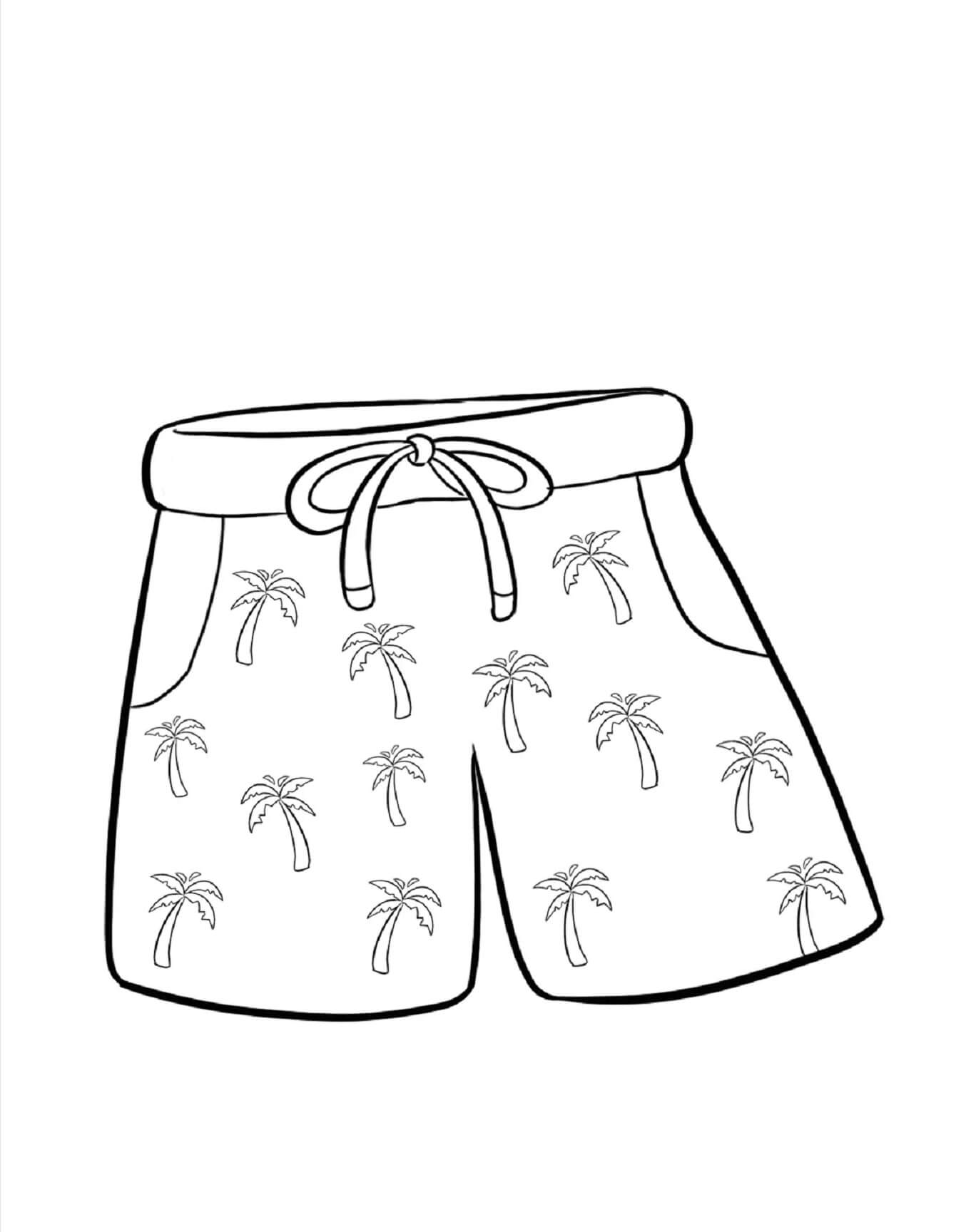 Swim short coloring page