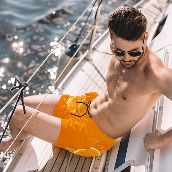 Laiyuhua fruit series loring book mens swim trunks beach shorts bathing suits with pockets quick dry swim shorts mesh lining fashion