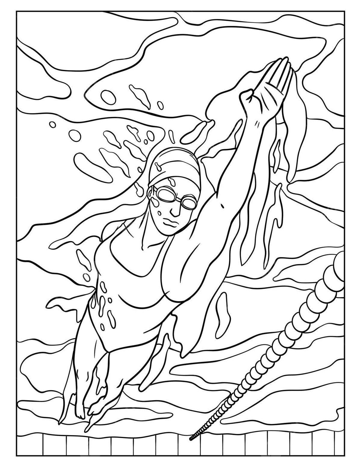 Swimming coloring page for kids hand drawn kids design vector swimming drawing ring drawing kid drawing png and vector with transparent background for free download