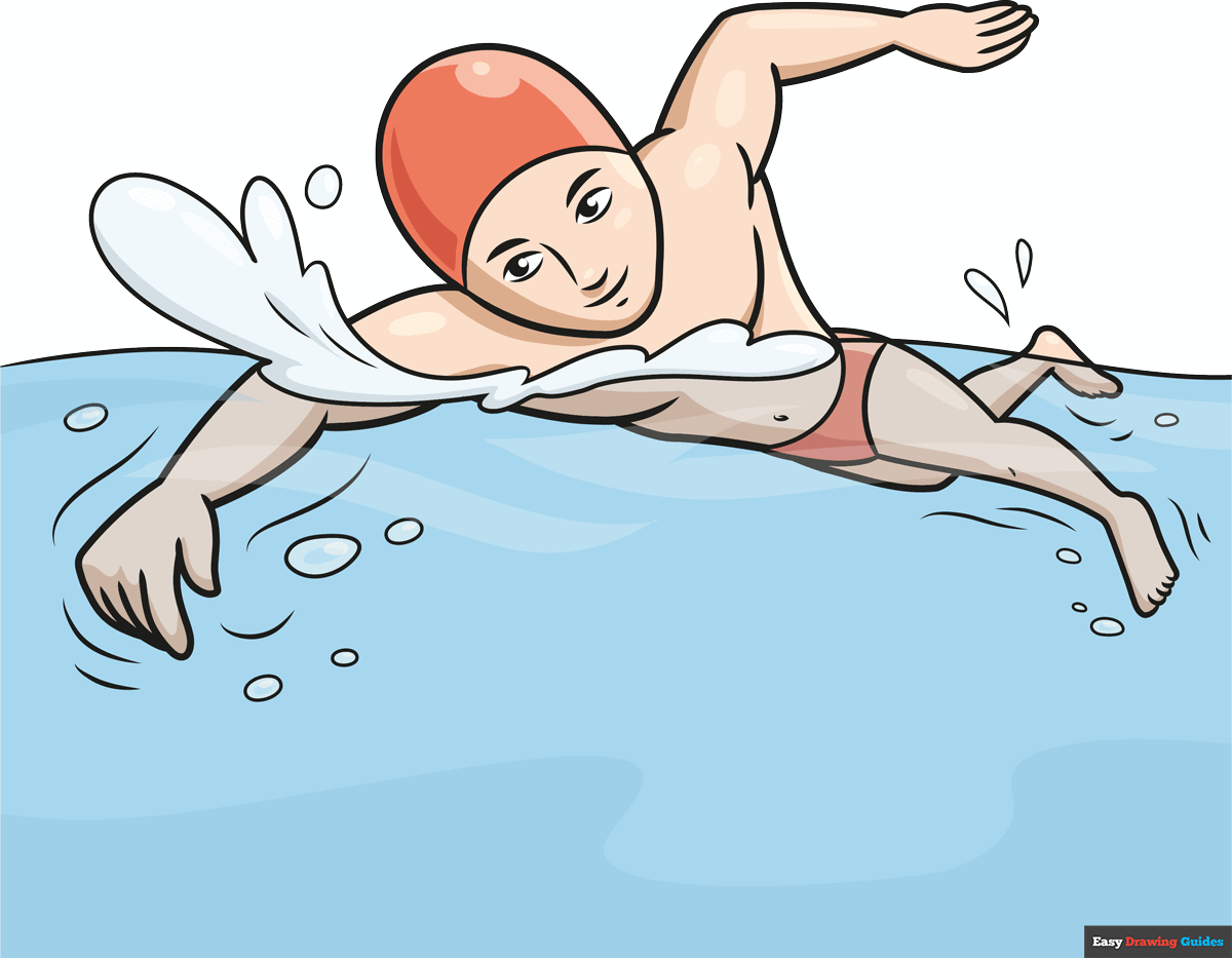 How to draw a boy swimming