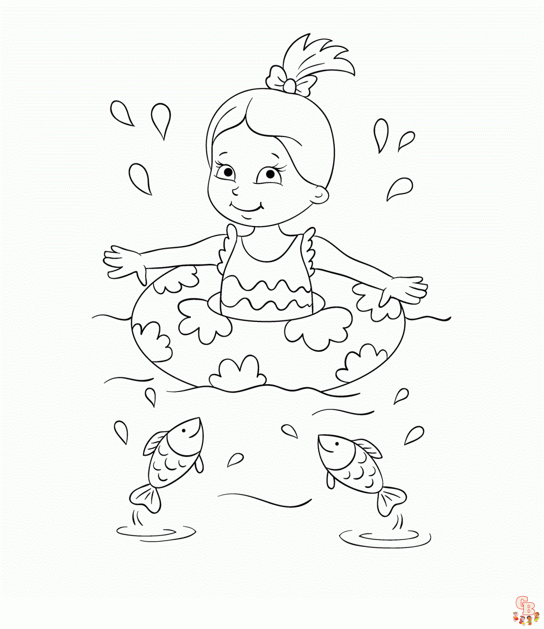 Dive into fun swimming coloring pages for kids adults