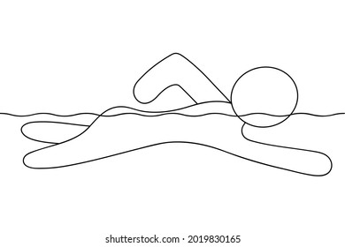 Swimmer swimming crawl sketch vector icon stock vector royalty free