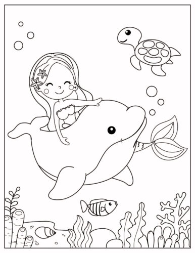 Mermaid coloring pages free printable