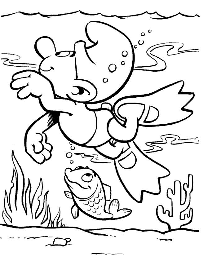 Swimming coloring pages